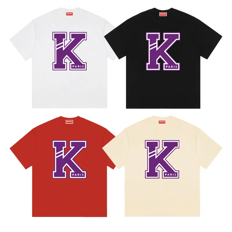 Kenzo University Varsity T-shirt Big K Short Sleeve Color: Black White Apricot Red Size: M L XL XXL Three Standards Style Number: K 51